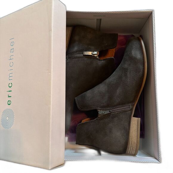 Eric Michael Isabella | Women Eric Michael | Isabella Grey Women\'s Leather Bootie Zipper Detail Size 39 w/ Box